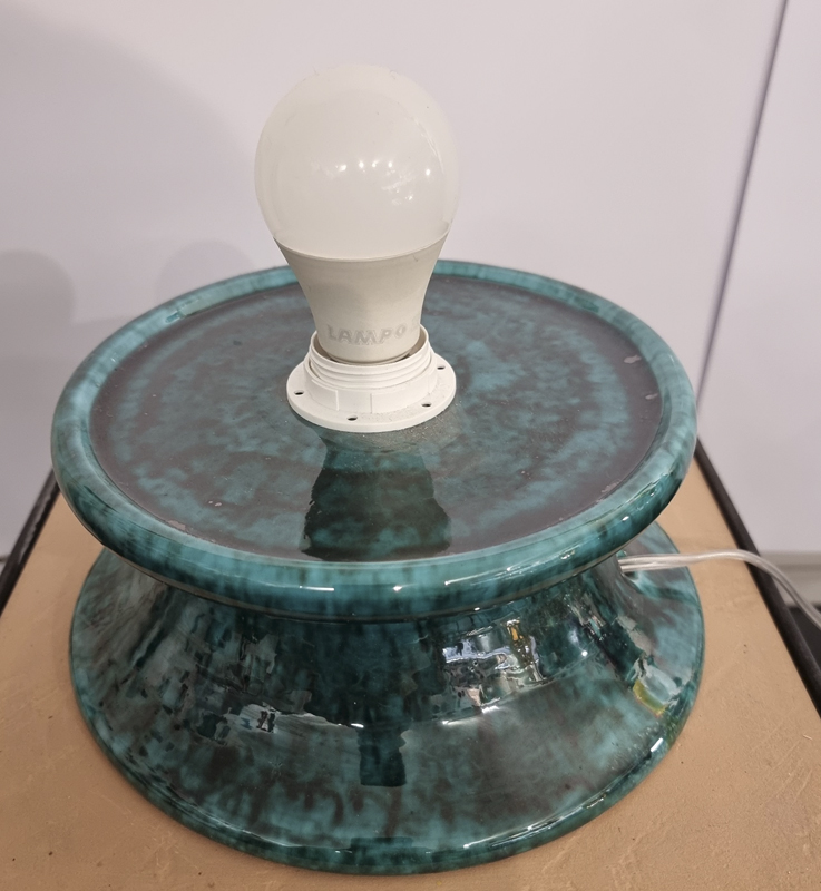 Lampada pigna traforata verde ramina 2 pezzi cm 40 x 30 - immagine 2