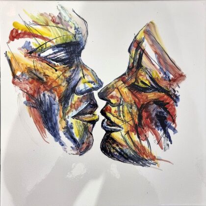 Piastra cm 40 x 40 "quasi un bacio"