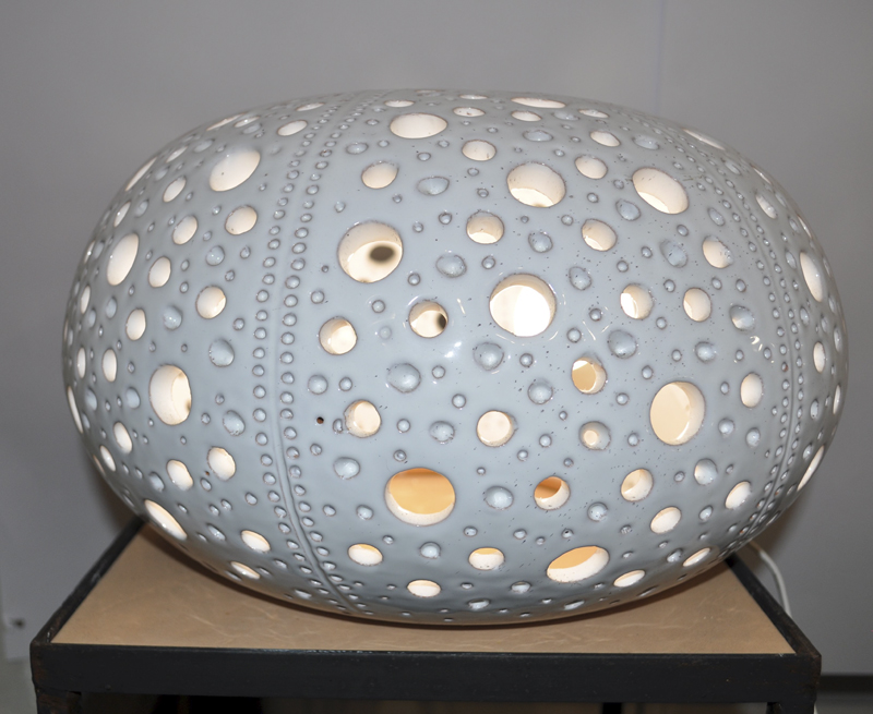 Lampada Bianca modello riccio senza spine cm 37 x 23