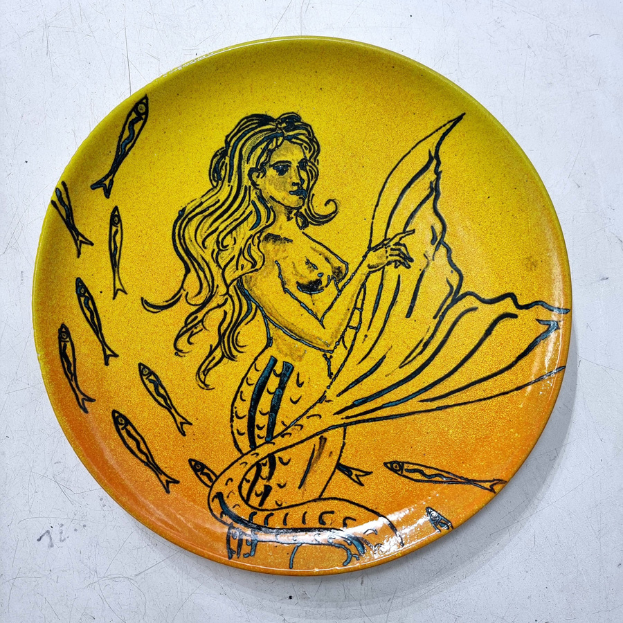 Piatto Ø cm 35 con sirena con riduzione ( tecnica lavorazione speciale)