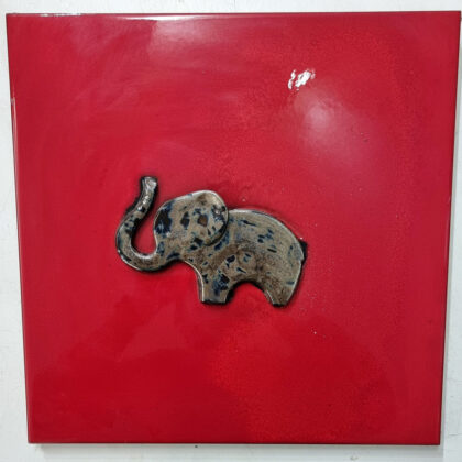 Piastra cm 40 x 40 supporto plexiglass rosso melange elefantino